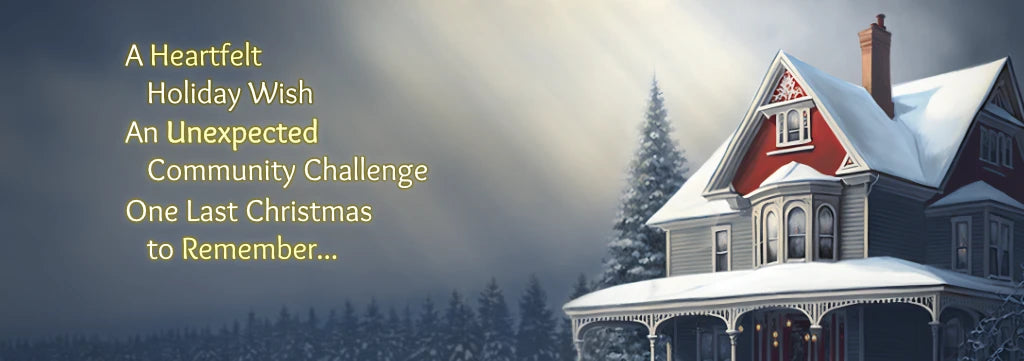 Bed and breakfast house painting with a heartfelt greeting message