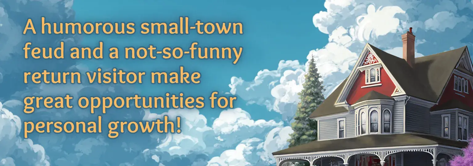 Bed and breakfast house painting with a heartfelt greeting message